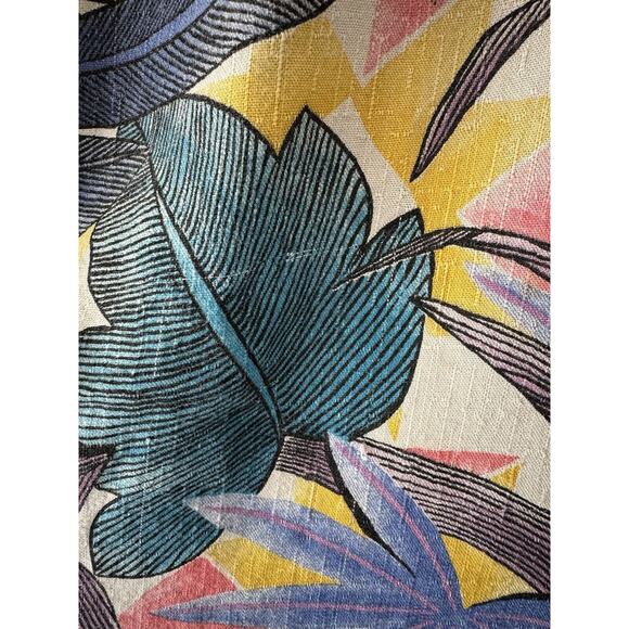 Folio By Fire Islander Woman Flax Blend Tropical Floral Pull On Midi Skirt Sz 12 - Picture 5 of 8